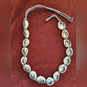 GUC Unisex Cowrie Shell Necklace with Leather Cord